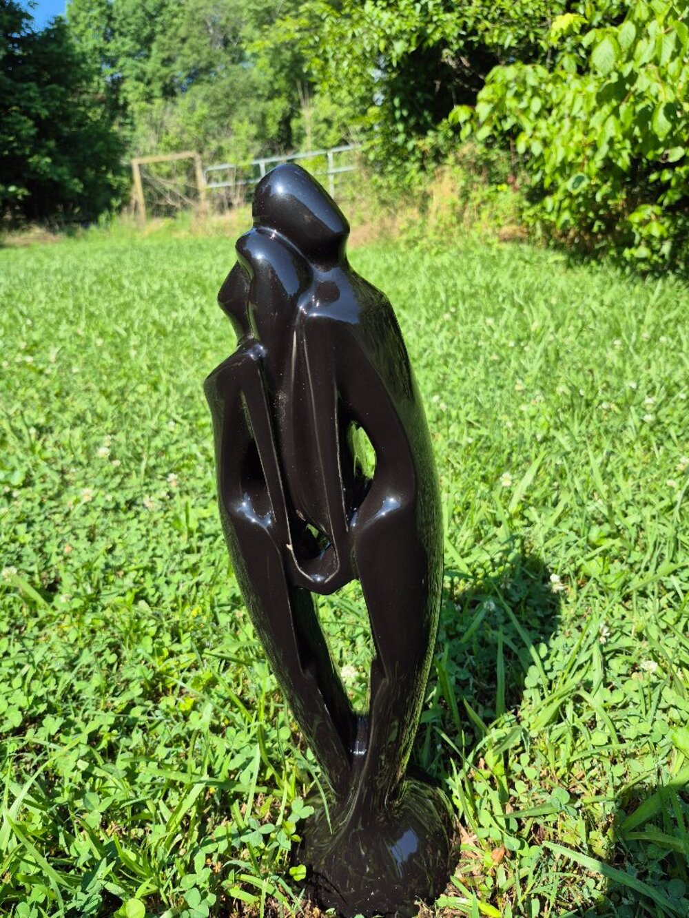 VINTAGE ROYAL HAEGER POTTERY "LOVERS" STATUE BLACK 20"